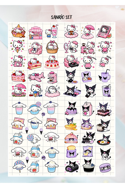 EyER Shoping Sanrio Kuromi Hello Kitty Sticker Set