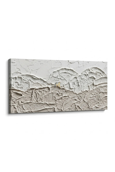 Mondesin Kanvas Tablo Salon Kabartma Sanatı Alçı Doku Efektli Bohem Kanvas Tablo