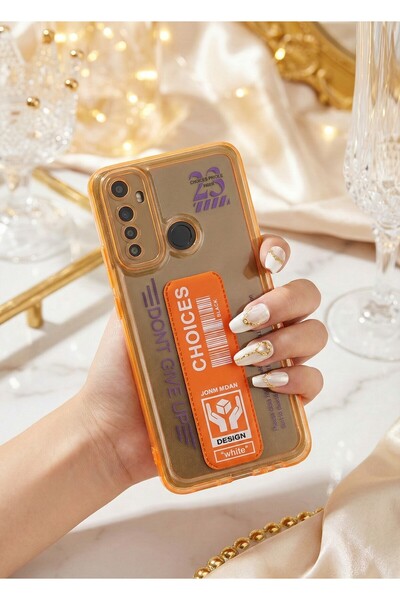 AKSEFİZZ Realme 5I / 6I / C3 Colorful Protected Soft Transparent Case with Stand
