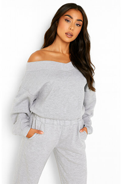 arakan Γυναικείο φούτερ με ανοιχτούς ώμους, oversized, άνετη εφαρμογή, μοντέρ...