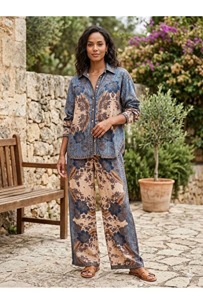 Rabiossa Women's Two-Piece Blouse and Pants Set