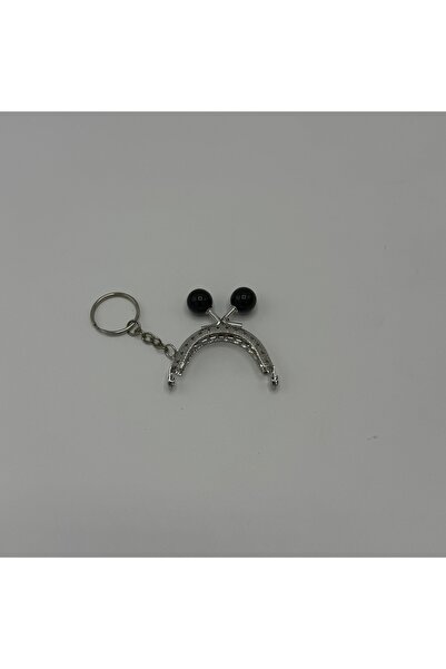 Aynalı 5,5 cm dugme Privezak za ključeve paket Novčanik klipova crne boje