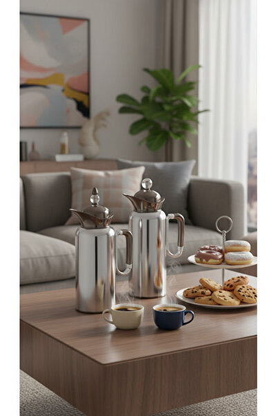 Generic Luxury stainless steel thermos set with a stylish modern touch (1 lit...