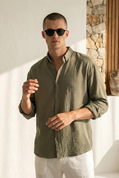 MADZEYMODA Premium Men's Khaki Shirt Ls-19832