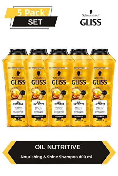 Gliss 400ml Oil Nutritive Shampoo - Set of 5