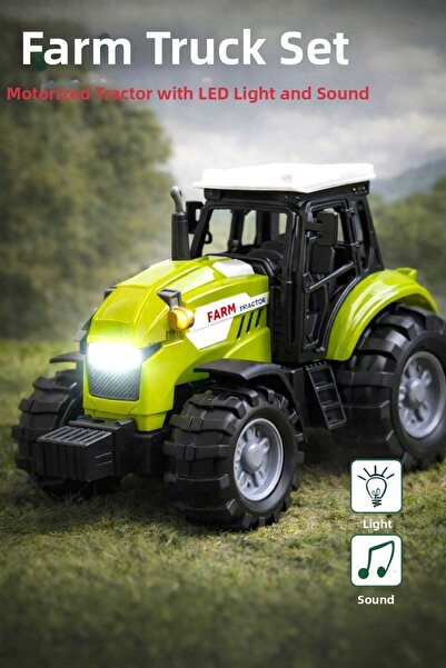 Fidan oyuncak لعبة جرار المزرعة المضيئة والصوتية 12 سم - معلبة