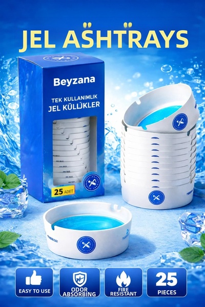 CMT Set of 25 Gel Ashtrays, Odorless, Portable, Practical, Disposable Ashtray...