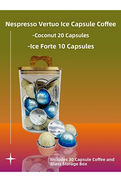 Nespresso كبسولات قهوة فيرتو المثلجة 30 قطعة (جوز الهند - آيس فورتي) + صندوق ...