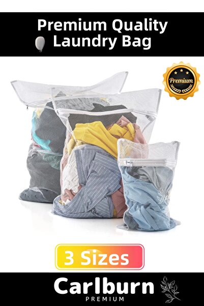 Carlburn Geantă de rufe din plasă cu fermoar, colorată, de calitate premium, ...