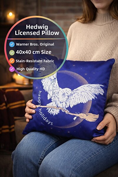 TOYFEST وسادة زرقاء مرخصة من هاري بوتر هيدويج مقاس 40x40 سم وسادة زخرفية أصلي...