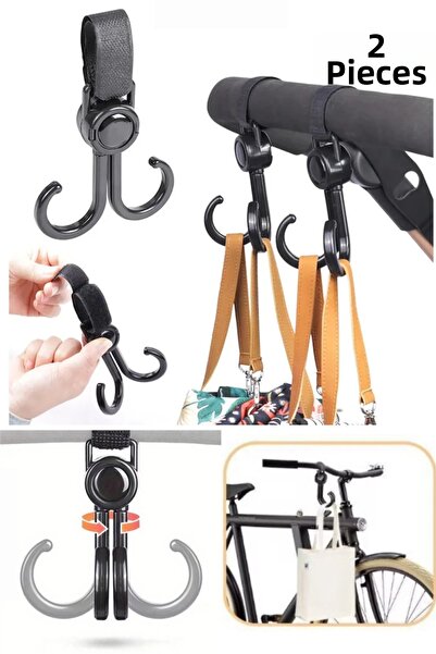 Privo 2-Piece Baby Stroller and Bicycle Cargo Transport Hook, Multi-Purpose B...