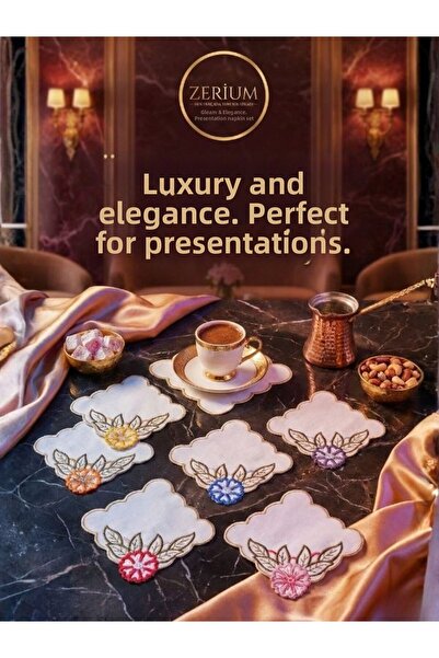 ZERİUM Seria Premium de șervețele pentru prezentare, cu frunze de coroană, pe...