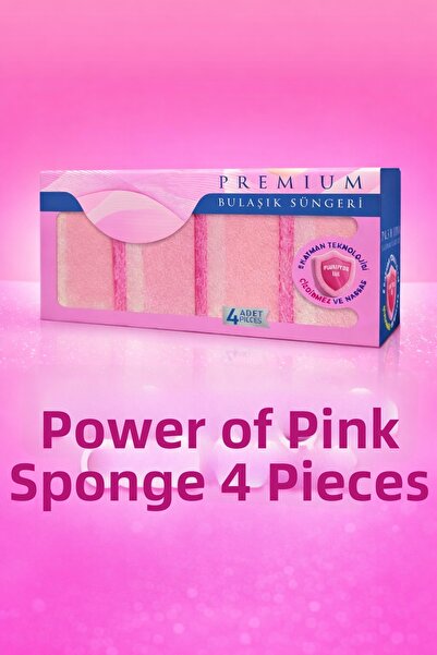 Pc Premium Center The Power of the Pink Sponge – 4 Premium Dishwashing Sponges