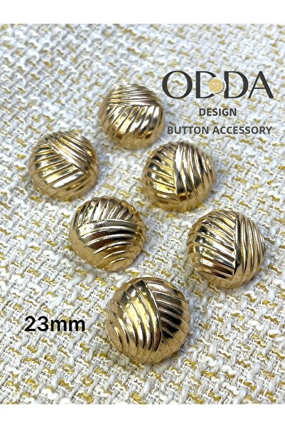 ODDA TASARIM ATÖLYESİ 23 mm Gold Yumak Detail Full Bombed Button Set of 6