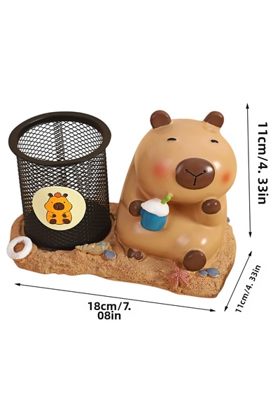 Mihristore Suport pentru pix cu design de animale din desene animate Capybara Suport pentru pix Cabybara