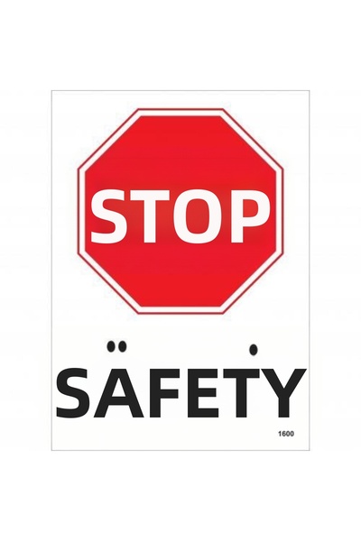Ethab Ticaret لافتة تحذير سوداء حمراء للسلامة 25×35 كود:1600