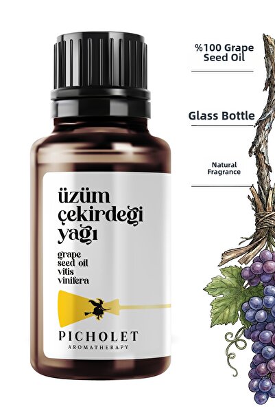 Picholet زيت بذور العنب 30 مل معصور على البارد نقي وطبيعي 100% (زيت بذور العنب)