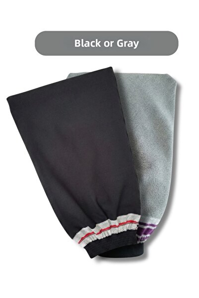 Oinone Black/Grey Bath Shower Scrub Exfoliating Glove 100% Floss Silk Women Men