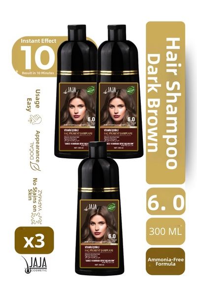 Jaja Dark Auburn Dark Blonde Hair Shampoo 6.0 |   300 ml X 3 Pieces & Contain...