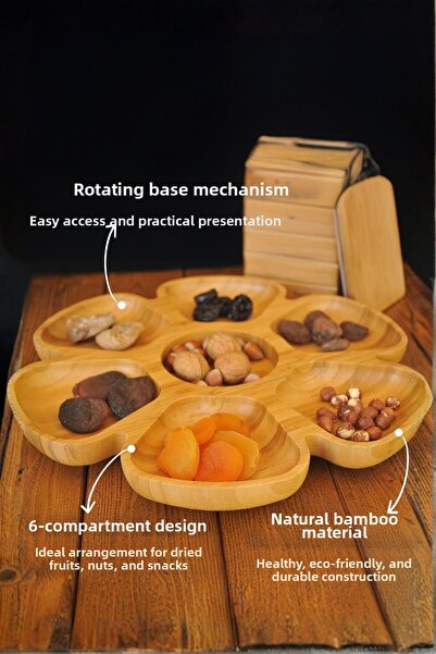Bambum وعاء دوار للوجبات الخفيفة من بينشو مع حجرة