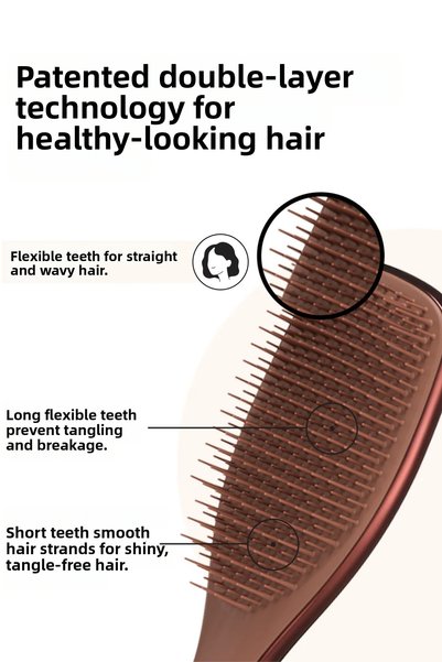 Tangle Teezer Ultimate Detangler Chrome Choc Bronze Hair Brush-Comb for Wet & Dry Straight and Curly Hair