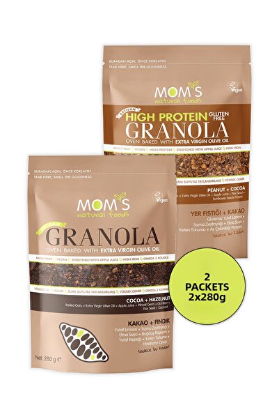 Mom's Natural Foods حزمة من 2 جرانولا - كاكاو فينديك 360 جرام - محلي فينديك 3...
