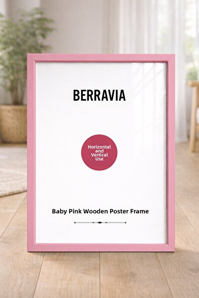 BERRAVIA Tablou, Poster, Ramă pentru tablouri, Ramă din lemn - ROZ DESCHIS