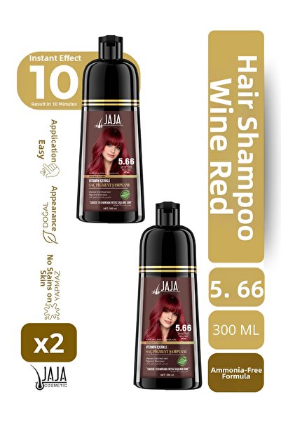 Jaja Wine Red Hair Pigment Shampoo 5.66 |   300 ml X 2 Pieces & Contains Vita...