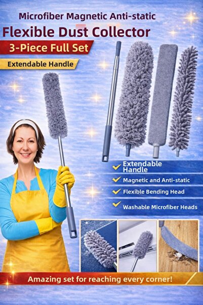 Anadolu Saray 3-Piece Extendable Microfiber Magnetic Anti-Static Bendable Dus...