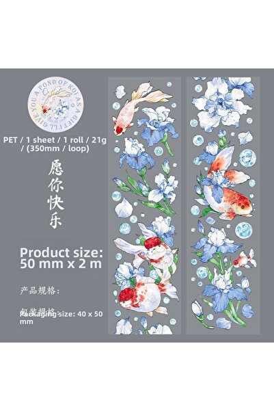 İthal H9-2m bandă adezivă holografică cu pește koi