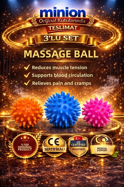 Minion كرة تدليك شائكة لتمارين اليد والقدم، مجموعة من 3 كرات لتحفيز الحواس