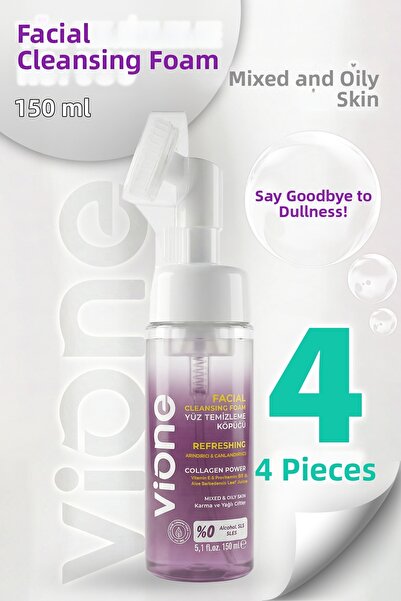 vione Facial Cleansing Foam Purifying & Revitalizing with Massage Head 150ml ...