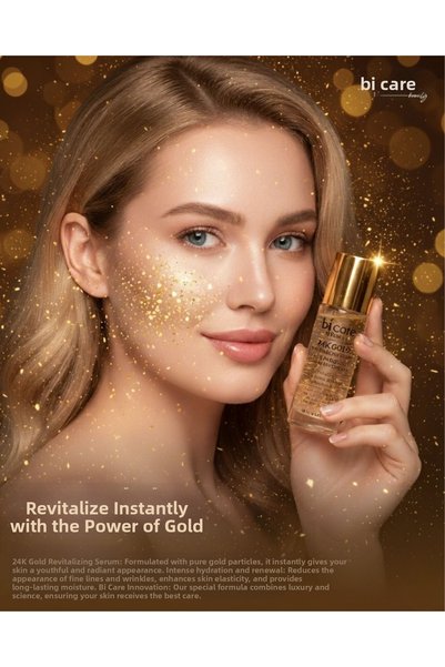 Bi Care 24K Gold Serum - Anti-Aging Revitalizing Facial Serum with Collagen & Hyaluronic Acid 50 ml