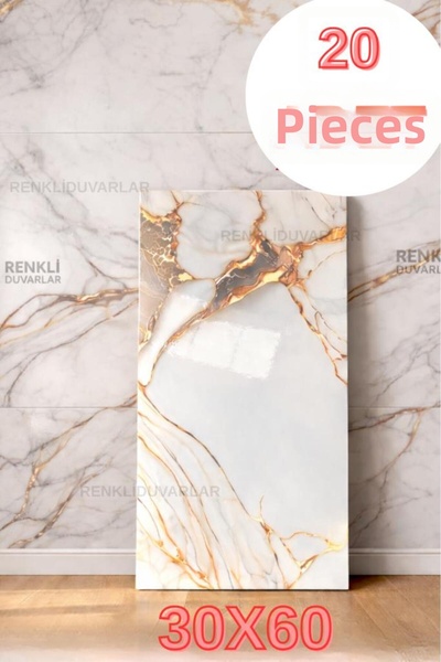 Renkli Duvarlar TX-078 20 τεμάχια πλακάκια μαρμάρινα σφουγγαρένια αυτοκόλλητα...