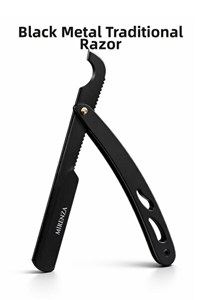 mirenza cosmetic Brici clasic negru din oțel inoxidabil - Brici tradițional d...