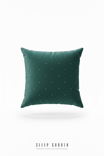 Sleep Garden Erguvan Series Velvet Green Stone Decorative Throw Pillow 45X45