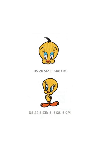 fema aksesuar Iron-On Patch - Patch - Tweety Set - Tweety Head (6X8Cm) - Twee...