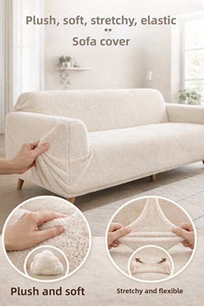riselerhome Husă pentru canapea pentru 3 persoane, elastică, moale, din Welso...