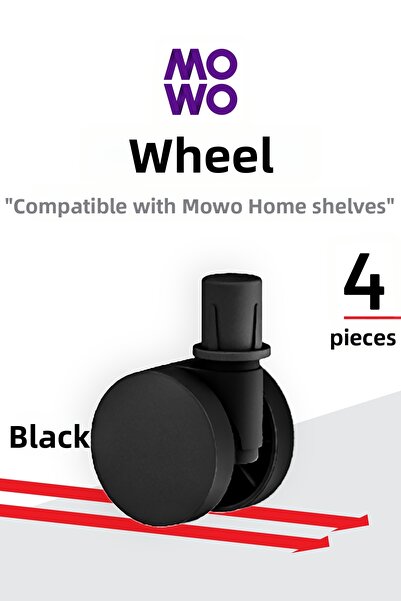 Mowo Home Black Wheel Set, Mowo Plastic Shelving System Wheel
