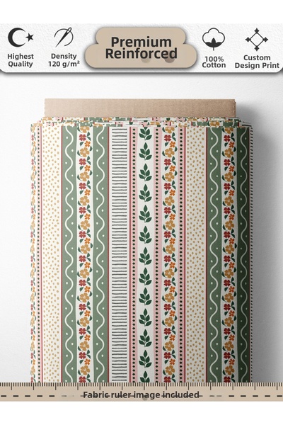 FabricsTown قماش رانفورس قطن 100%، مقاس 100×240 سم، 120 جم/م²، طباعة رقمية، ت...