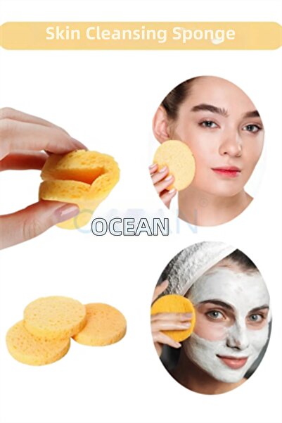 Ocean Yellow Face and Makeup Removal Sponge, Pack of 2