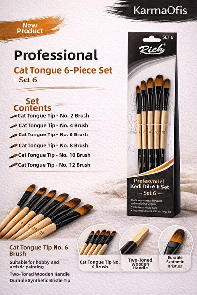 KarmaOfis Professional Cat Tongue Brush Set of 6 – Set 6 |   No 2-4-6-8-10-12...