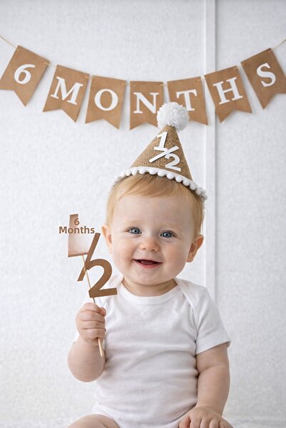 Partifabrik Σετ 3 τεμαχίων από ψάθινα καπέλα Kraft με σημαία χελιδονιού για δ...