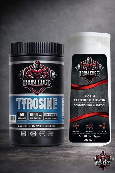 IRON EDGE L-Tyrosine (Tyrosine) 500 Mg 100 Tablets + Shampoo (Per Serving 100...