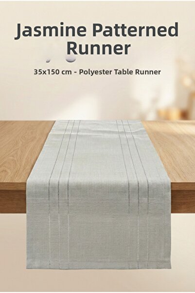 atak by atak home collection Γκρι ριγέ διακοσμητικό ράνερ τραπεζιού 35x150 εκ...