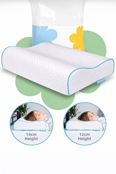 DAMIEN ortopedic Visco pernă 60x40x14-12 cm – Spumă cu memorie cu suport medi...