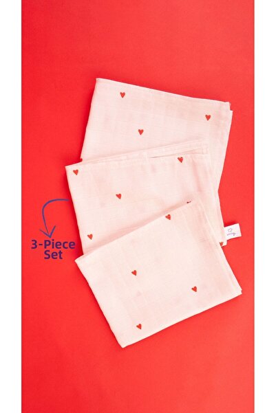 EMAYlab حفاضات مطبخ قطنية 100% من الموسلين منقوشة على شكل قلب وحفاضات كتف للأ...