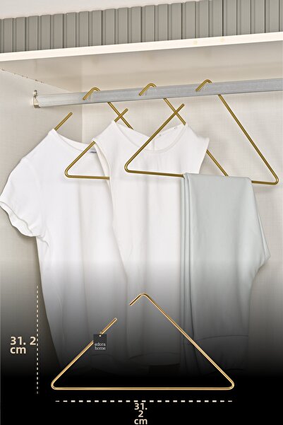 Edora Home Tricou triunghi auriu din 5 piese, rochie, cămașă, cuier pentru co...