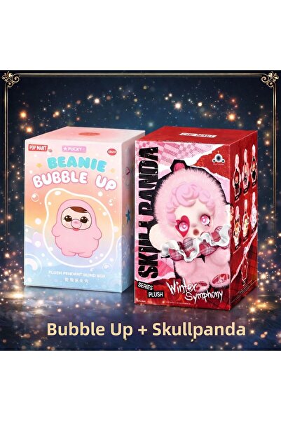 ZİVENTA Bubble & Skull Panda Winter Symphony Plush up Keychain Beanie Blind B...