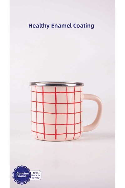 EMAYlab Cupid Grid Pattern Enamel Mug